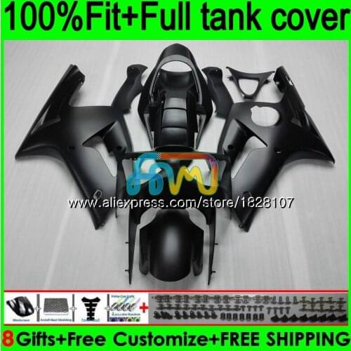Injection For KAWASAKI ZX 636 6R 6 R 600CC ZX600 ZX636 Matte black 137BS.9 ZX-636 ZX-600 ZX-6R 2003 2004 ZX6R 03 04 Fairings