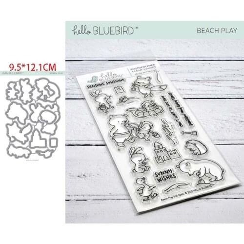 Bear on the beach Troqueles de corte de metal scrapbooking stamps and dies Metal die cutters for scrapbooking Dies scrapbooking