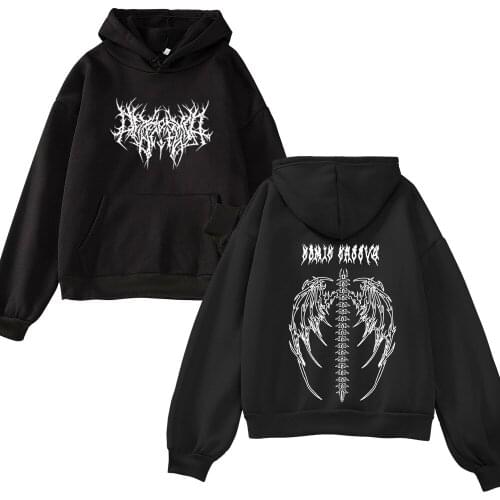 Fashion Gothic Oversized Hoodie Skeleton Pullover Sweatshirt Oversized Retro Black Hoodies Aesthetic Jacket Punk Unisex Clothing