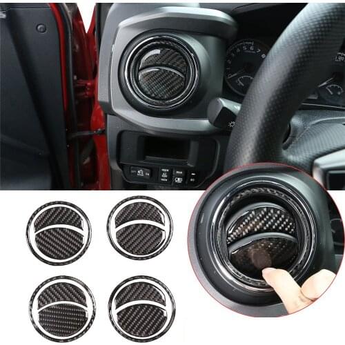 Soft Carbon Fiber Central Control Air Vent Outlet Decorative Trim Cover Fit For Toyota Tacoma 2016-2020 Car Accessories