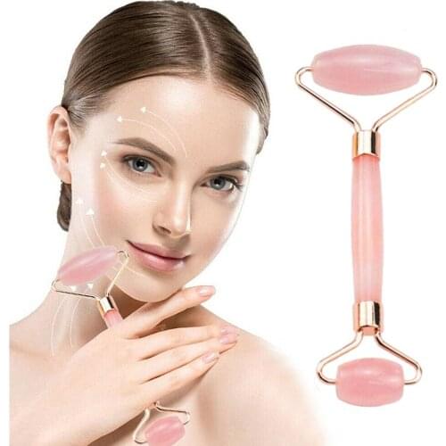 Jade Roller Natural Pink Rose Quartz Facial Massager Face Eye Massage Face Thin Lift Beauty Slimming Tools Roller