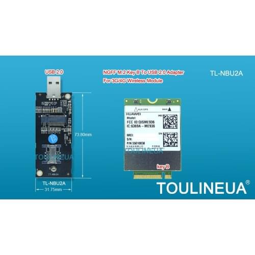 IdeaTrust NGFF M2 M.2 Key B To USB Adapter for 3G/4G WWAN IT-NBU2A Network Card For MU736 EM7345 ME906 ME936 ME206 EM7355 EM7455