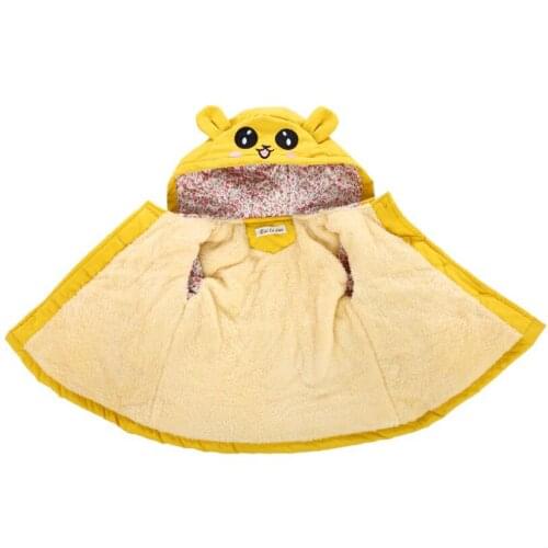 Baby girls winter warm jacket 1-6T little girl cartoon rabbit hooded zipper children tops toddler windbreaker spring velvet coat