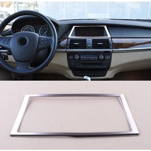 Navigation Panel Trim Console GPS Screen Frame Cover Stainless Steel Fit for BMW X5 E70 X6 E71 2008 2009 2010 2011 2012 2013