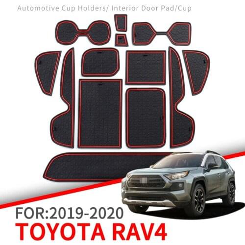 LHD Anti-Slip Mat for Phone Gate Slot Mats Cup Rubber Pads Rug for Toyota RAV4 2019 2020 XA50 RAV 4 50 Car Stickers Accessories