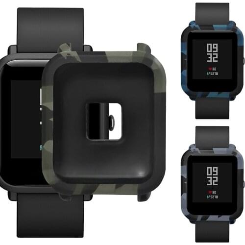 For Huami Amazfit Bip Youth Silicone Full Case Cover Fashion Camouflage Protect Case Anti-scratch Watch Shell Accessories