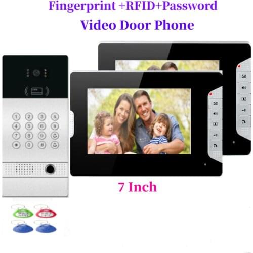 7"Video Door Phone With Metal IR Camera Network Cable Connect Wired Doorbell Password/Fingerprint/ID Card Unlock Video Intercom