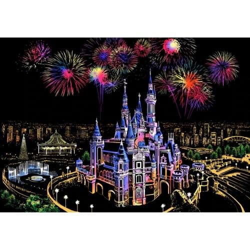 Magic Scraping Painting Toys Fantasy Castle Magic Scratch Paintings Art DIY Decorative Paper Crafts Toys for Children Gifts