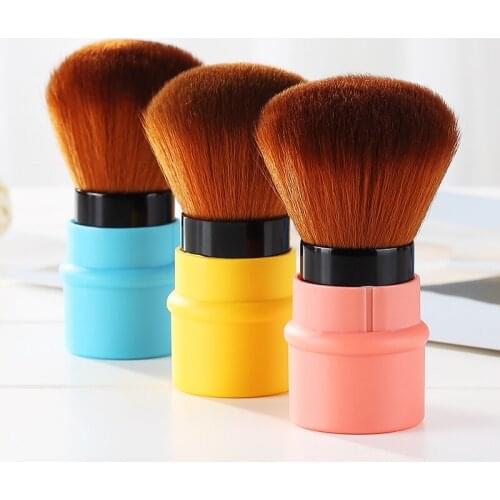 Mini Retractable Foundation Makeup Powder Blush Beauty Brushes Travel Cosmetic Blush Face Powder Foundation Brush Makeup Tool