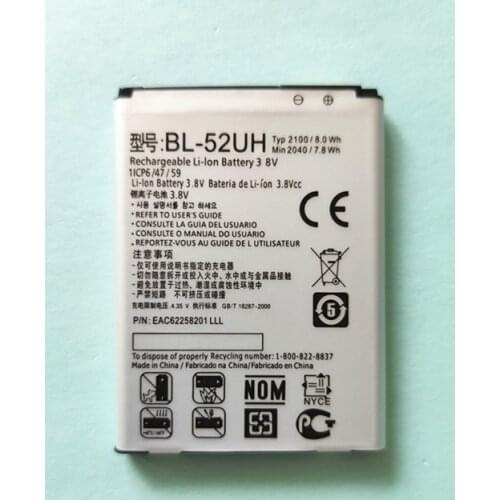 High Quality 2100mAh BL-52UH Battery for LG Spirit H422 D280N D285 D320 D325 DUAL SIM H443 Escape 2 VS876 L65 L70 MS323