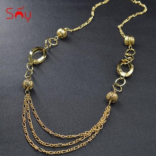 Sunny Jewelry Fashion Jewelry 2019 Round Ball Necklace Long Chain Womens Jewelry High Quality Tassel Hollow Chain Necklaces