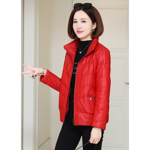 Real Sheepskin Womens Leather Jacket Korean Women Coats Warm White Duck Down Female Jacket Ladies Clothes Cuero Genuino Zjt700