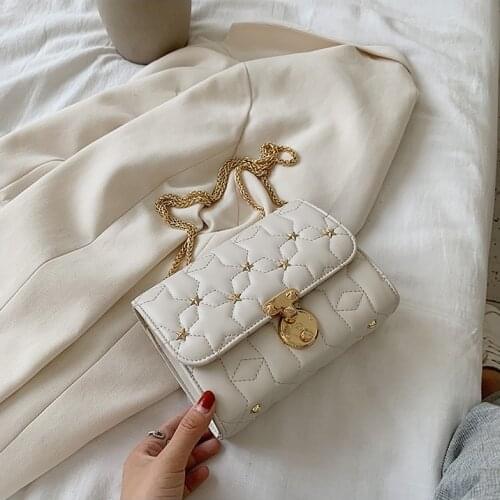 2020 New Fashion Chain Shoulder Crossbody Bag For Women Square Star Studded Chain Bag High Quality Woman Handbag