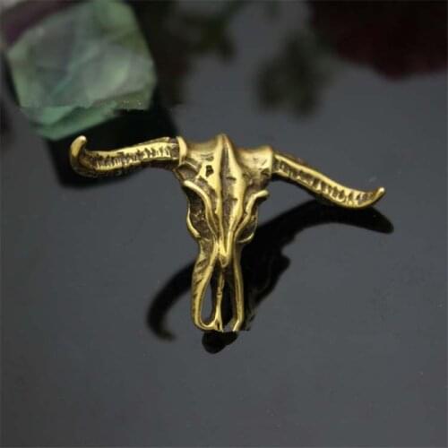 1PC Brass Bull Head Skull Skeleton Screw Buckle Leather Belt Bracelet Bag Wallet DIY Decorative Accessories Pendant Multi-tool