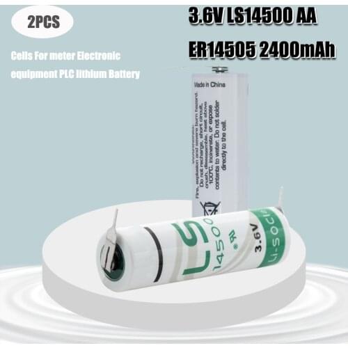2pcs New original For Saft LS14500 14500 AA 3.6V PLC industrial automation equipment CNC machine lithium battery with pins