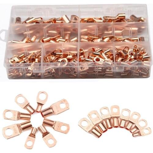 240PCS/Box Wire Lug Connector Ring SC6-25 Copper Connectors Bare Cable Electric Crimp Terminal Connector Kit