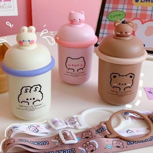 350ML Vacuum Flask Cartoons Bear Pattern Stainless Steel Insulated Tumbler Mug No Odor Vacuum Insulation Tumbler Drinking Cup