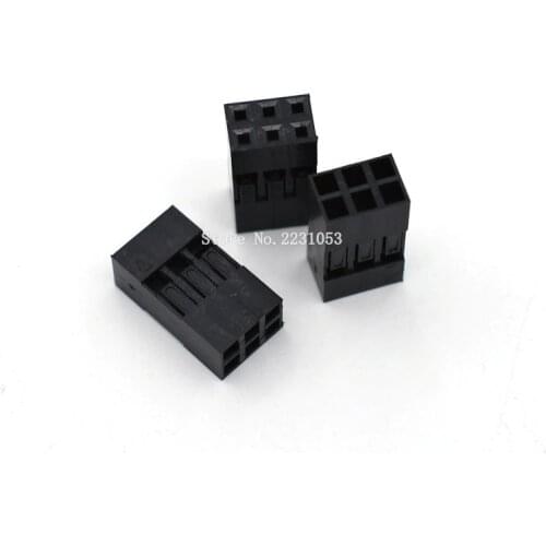 50PCS/LOT Dupont connector 2*3P 2*3 pin 6 Pin Double Row 2.54 mm Plastic Shell Through Hole Housing