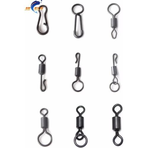 50pcs Carp Fishing Rigs Fishing swivel Carp fishing tackle terminal Snaps rolling swivel fishing accessories end tackle