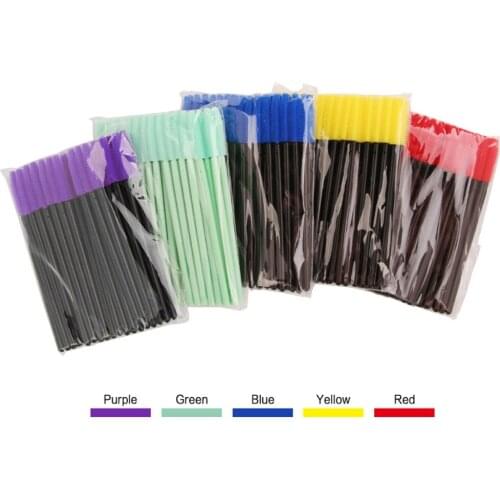 HUAMIANLI 50pcs Silicone Disposable Mascara Wands Eyelash Brushes Extention Makeup Tool High Quality