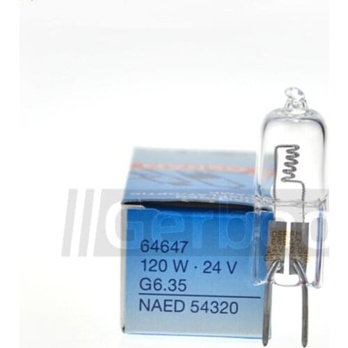 64647 120W 24V G6.35 NAED 54320 3600lm Halogen Display/Optic Lamp Bulb for Operation Shadowless Lamp Cold Light Source Filament