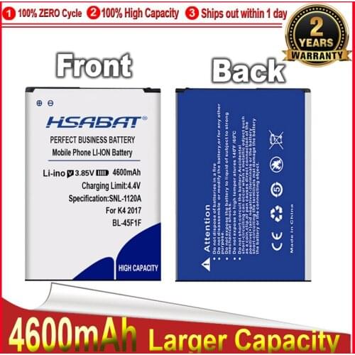 HSABAT 0 cycle 4300mAh BL-45F1F Battery for LG K4 2017 /M160 LG Aristo MS210 / 2017 Version K8 Perfect Replacement-free shipping