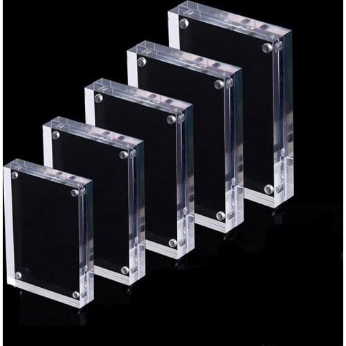 Christmas Gift Acrylic Photo Frame Magnetic Picture Poster Display Frame Clear Crystal Table Sign Freestanding Home Desk Decor