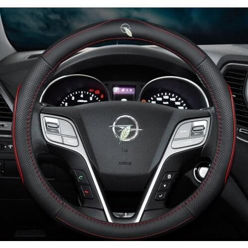 No Smell Thin Car Genuine Leather Steering Wheel Covers for OPEL Antara Meriva Corsa Astra GTC Vectra Insignia Karl Accessories