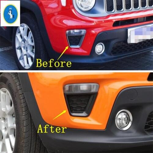 Yimaautotrims Auto Accessory Front Turn Signal Lights Lamp Decoration Cover Trim Fit For Jeep Renegade 2019 2020 ABS Colorfully
