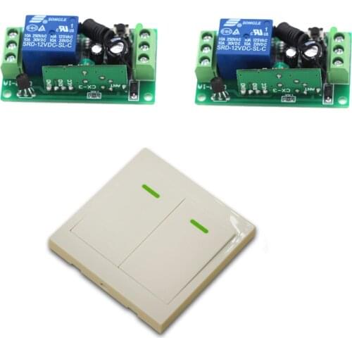 RF Wireless Remote Control Switch System 12V 1Ch Receiver Relay Module Wall Transmitter For Lighting Lamp 315/433Mhz