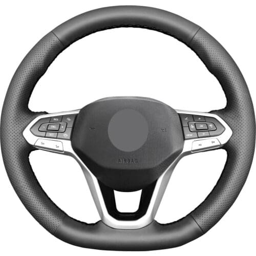 Car Steering-Wheel Cover Wrap Hand Sewing For Volkswagen VW Golf 8 2020 Atlas 2020-2021 Passat 2019-2021 Passat Variant Alltrack
