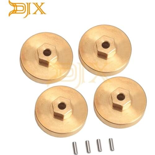 DJX 4PCS Brass Hex Adapters 4mm for Axial SCX24 90081 1/24 RC Rock Crawlers Car Accessory