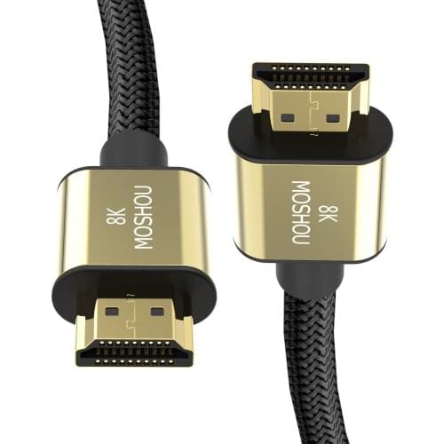 HDMI Cables 2.1 8K 60Hz 4K 120Hz 48Gbps bandwidth ARC MOSHOU Video 2m Cord for Amplifier TV High Definition Multimedia Interface