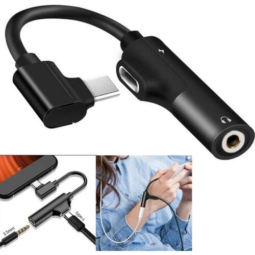 Type-C to 3.5mm Audio Adapter Charging 2 In 1 Connector Changer Dual Type-C Plug Cable For Huawei Earphone O0R2