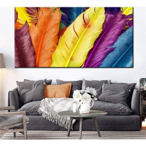 Nordic Animal animal canvas painting white poster and print unique feathers modern decor wall art for living room bedroom