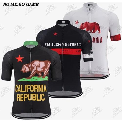 CALIFORNIA Classic Retro Mens Pro Cycling Jersey black White Red Road Cycling Clothing Sports Wear Mountain Bike jersey