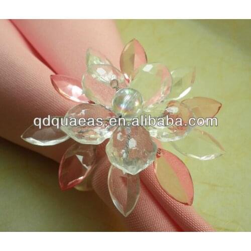 Beades flower bulk diamond napkin ring, acrylic diamond wedding napkin holder