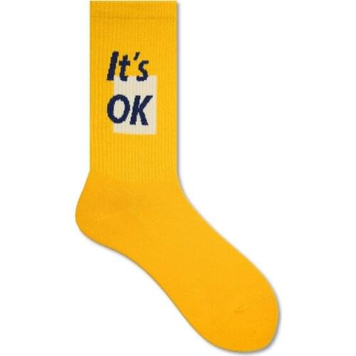 Boys and girls fashion socks Chinese English alphabet personality unique design street sock