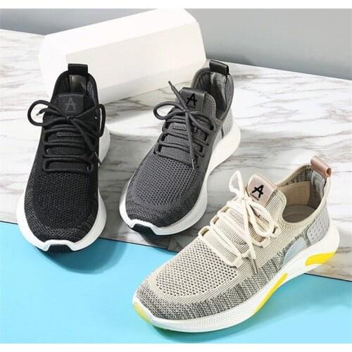 Mens shoes flying woven breathable comfortable sports and leisure mesh running sneakers sports shoes 2021 spring new