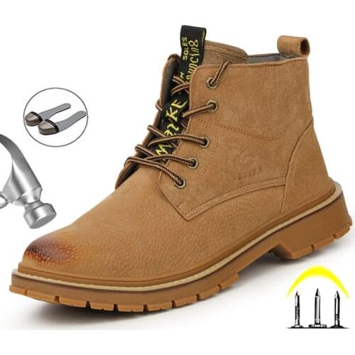 Men Winter Boots Steel Toe Shoes Puncture-Proof Safety Shoes Men For Martin Boots Work Shoes Men Boots Indestructible Footwear