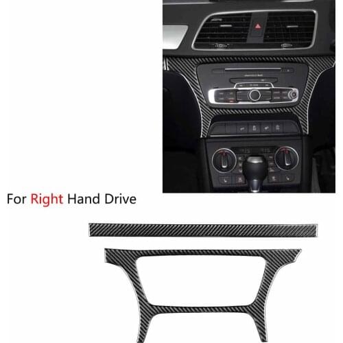 Carbon Fiber CD Console Frame Interior Trim Sticker For Audi Q3 2013-2018 RHD