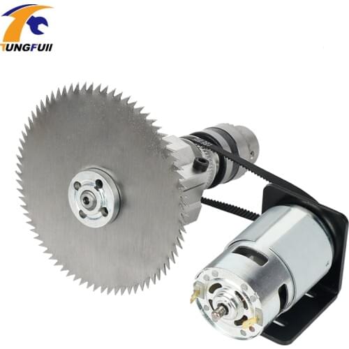 775 24V 8000RPM Mini Table Saw For 4" 100mm Saw Blade Spindle Cutting Saws Machine Pulley Bench Electric Tool Wood Chain