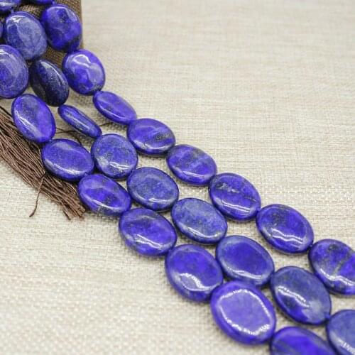 Nature Indigo Stone Beads Lapis Lazuli Stone Oval Shape loose Beads 18*22mm for Jewelry Making Bracelet Earrings Necklace Beads