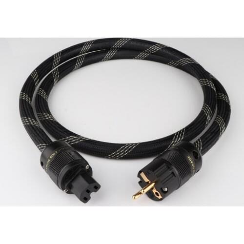 One Pieces D504 Copper HIFI Audio Power Cable With Cord Schuko Plug Gold Plated EU Power Plug