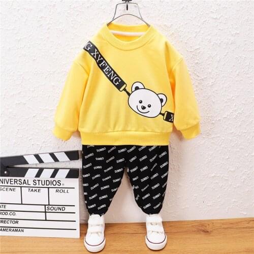 0-5 Year Spring Autumn Boy Girl Clothing Set 2021 New Fashion Active Solid Top+Pant Kid Children Baby Toddler Boy Girl Clothing