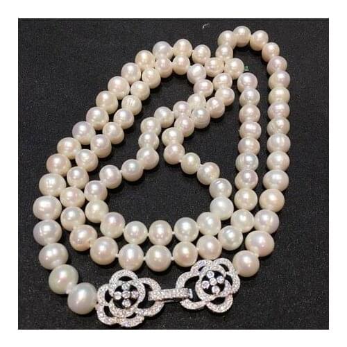 NEW Hot sell 8-9mm 60cm white natural freshwater pearl necklace fashion jewelry