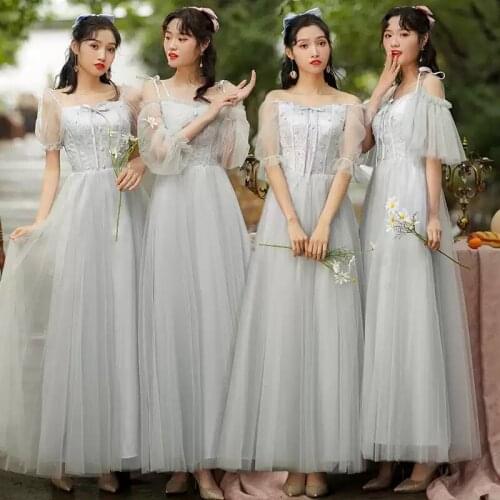 Bridesmaids Dresses Illusion Strapless Off The Shoulder Tulle Lace Pearls Sequined A-Line Luxury Women Wedding Party Gown E513