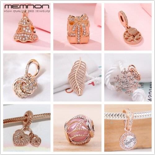 Rose Christmas Tree Sparking Surprise Charms 925 sterling silver hearts beads fit bracelet necklace DIY gift for Christams BE518