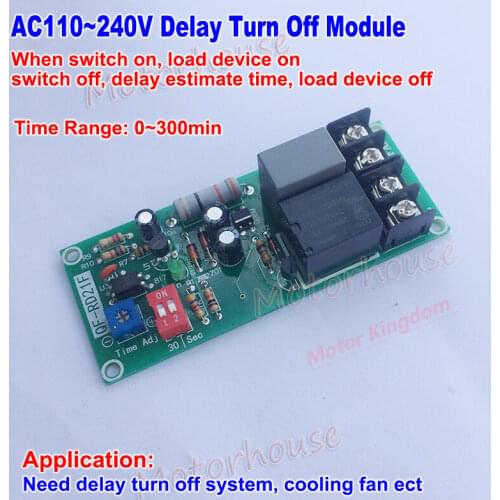AC 110V-230V Delay Timing Timer Control Relay Turn OFF Switch Module Fan High precision timing timer module