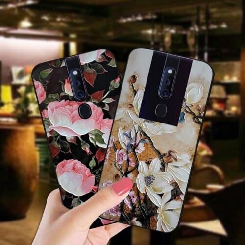 Luxury 3D Relief Flower Case For OPPO F1S A59 F3 F5 F7 F9 F11 A91 F15 F17 Pro Bumper Matte Back Cover For OPPO R15X R17 Pro